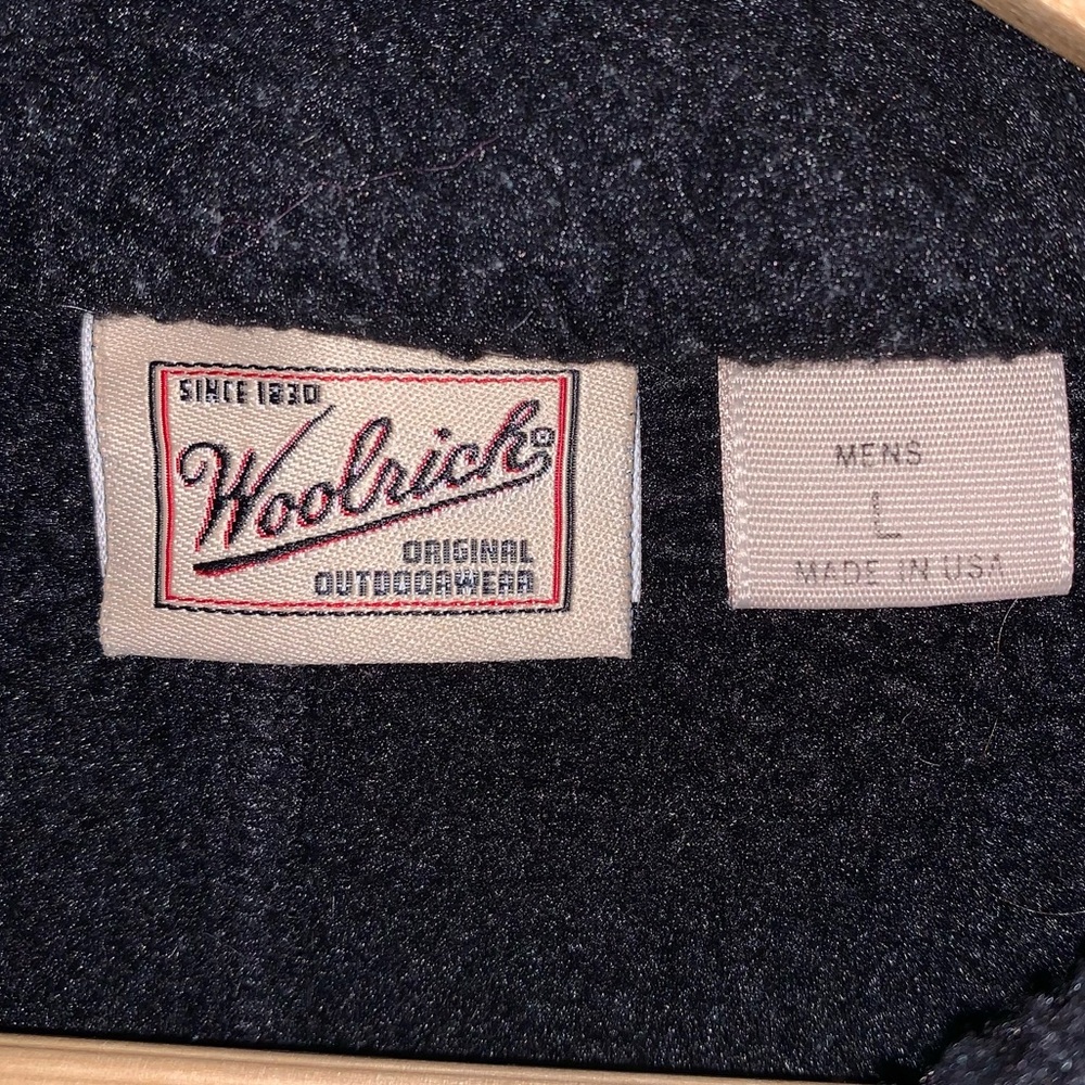 Vintage Woolrich Fleece Men’s Large Black Jacket Full Zip Jacket Top Sweatshirt - Picture 4 of 7